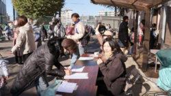 受付は子ども会のお母様